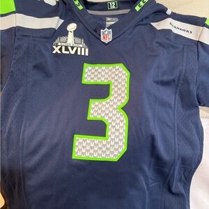 Seahawks SuperBowl Russel Wilson Blue Jersey
